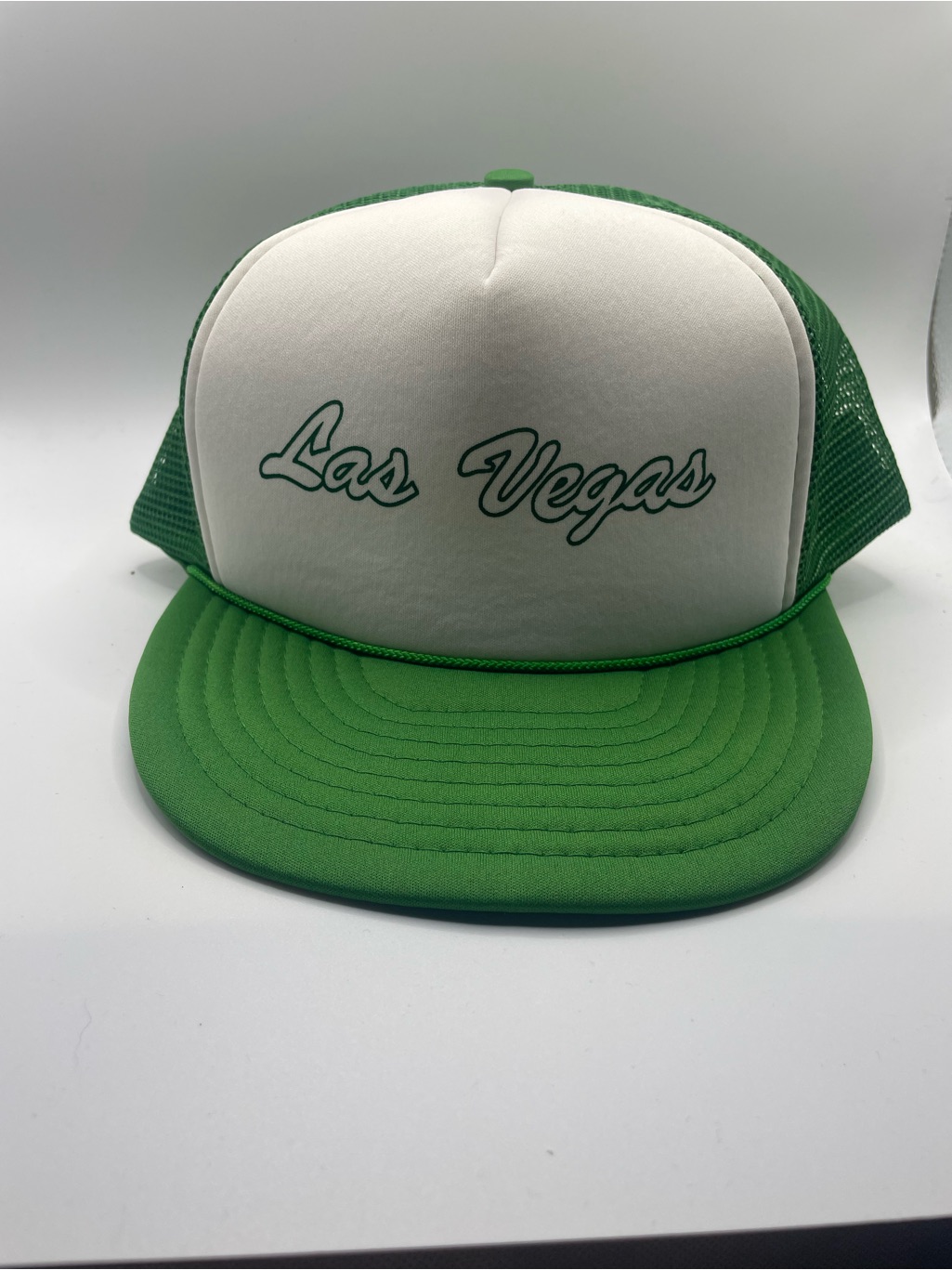 Vintage Las Vegas Green And White Trucker Hat